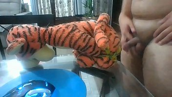 Crazy sex with stuffed a.