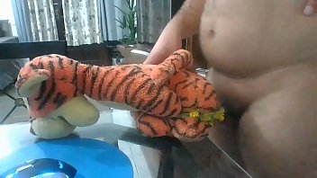 Crazy sex with stuffed a.