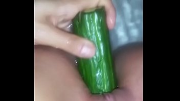 thumb squirting with  a cucumber  