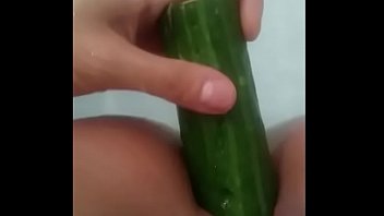 thumb squirting with  a cucumber  