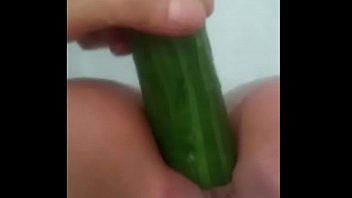 thumb squirting with  a cucumber  