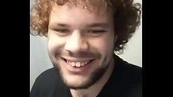 Man with Curly hair shows big dick