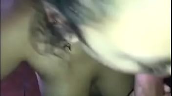 Busty bitch brunette eats my cock until I cum