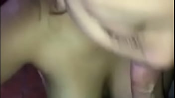Busty bitch brunette eats my cock until I cum