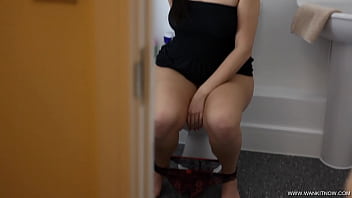 thumb sexy brunette o  n the toilet wanks your cock  anks your cock t nks your cock t