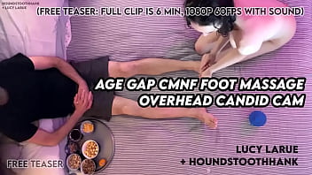 Age Gap CMNF Foot Massage Overhead Candid Cam