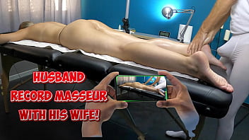 Masseur Touch his Dick on my Wife's Body | Husband Records with Mobile Phone the Dick of Boner Masseur getting bigger when he massages wife's Ass in Massage Room