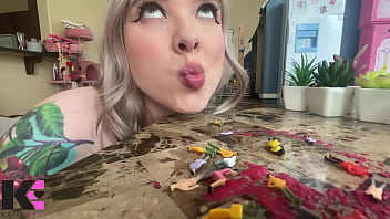 Giantess Destroys Tiny Population: Mouth focused Vore