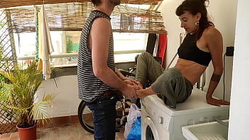 thumb real amateur fu  ck on washing machine  machine 