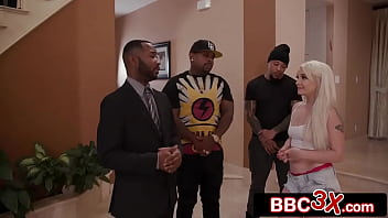 Rough Black Gang Triple-Team and Ass-Fuck Dumb Stripper Slut