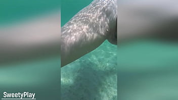 Multiple creampie underwater cum inside