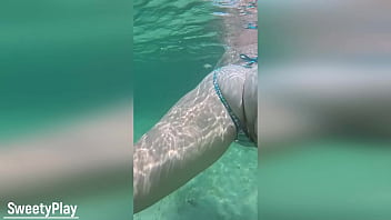 Multiple creampie underwater cum inside