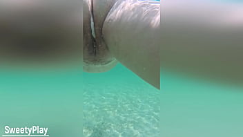 Multiple creampie underwater cum inside