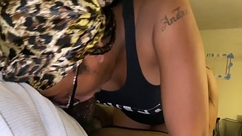 Ebony Nerd With Glasses Pukes on Dick