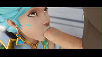 Overwatch Tracer Antartica suck and get cum on face