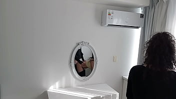 I dress as a woman and fuck a brunette in a thong