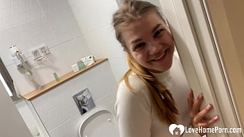 My roommate in black stockings gets my dick