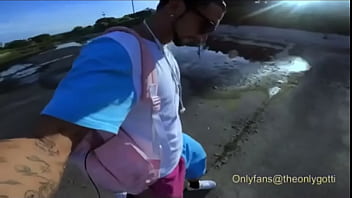 Big dick Gotti fucks hard, outdoor lightskin cum dump.