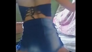 Young girl dancing funk with panties stuck in her ass  