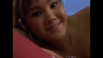 Tiny teen asian takes a big white cock 