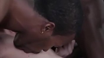 Twink threesome with black man