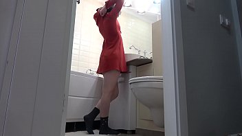 Beautiful Candy Black in the bathroom - Hidden cam