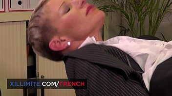 French mature anal fucked in the office