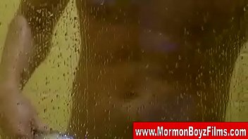 Masturbating gay teen spies on straight in shower