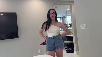 All Natural Curvy StepSister Gets Horny Trying On Lingerie - Violet Grey - Luke Cooper
