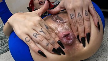 Godzilla destroyed petite&#039_s asshole until perfect prolapse