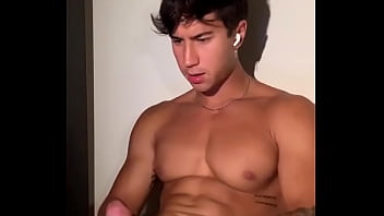 Handsome guy cums