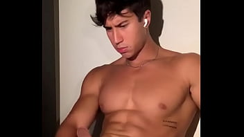 Handsome guy cums