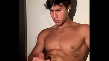 Handsome guy cums