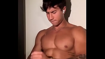 Handsome guy cums