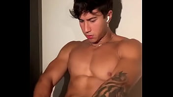 Handsome guy cums