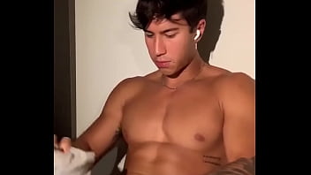 Handsome guy cums