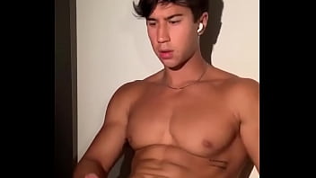 Handsome guy cums