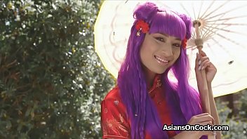 thumb purple haired a  sian pleasing a big white dic a big white dick big white dick
