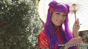 thumb purple haired a  sian pleasing a big white dic a big white dick big white dick