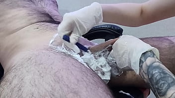 thumb nurse shaves pa  tient's groin and ends wit in and ends wit in and ends with ha