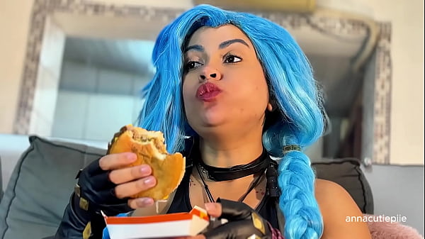 Jinx Cosplay Eating Fetish – Belly Sounds, Burps and Vore Fantasy Thumbnail