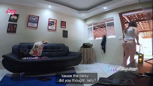 I couldn't resist and had sex with the very big dick delivery guy - With English subtitles
