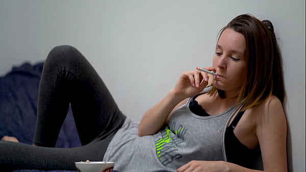 Brunette Babe Smoking Tease Thumbnail