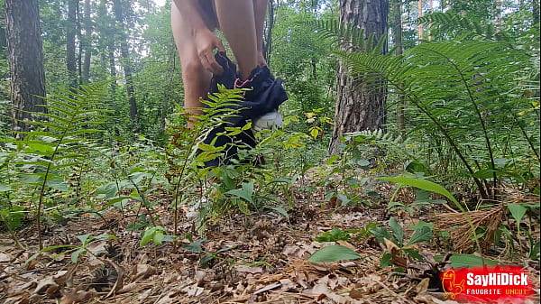My naked walk in the woods ended with a creamy cumshot