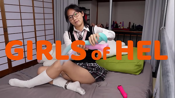 Horny college girl takes XXL toys in both holes