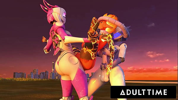 F.U.T.A. SENTAI SQUAD - Big Titty Futanari Femdoms Deliver FACIAL AND CREAMPIE With Big Dick Robots!