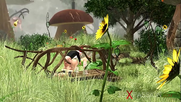 Crazy gnome plays with a hot sexy fairy