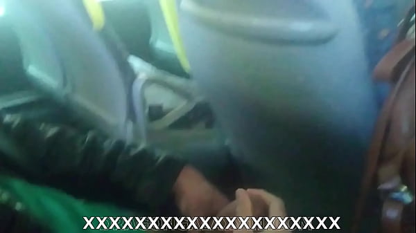 Public sex, blowjob on the bus, almost caught
