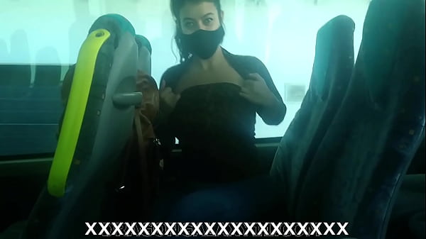 Public sex, blowjob on the bus, almost caught