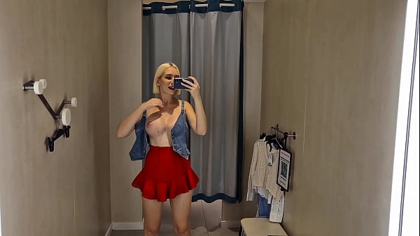 Public Store Tease – Blonde with Big tits Shopping Without Panties Thumbnail